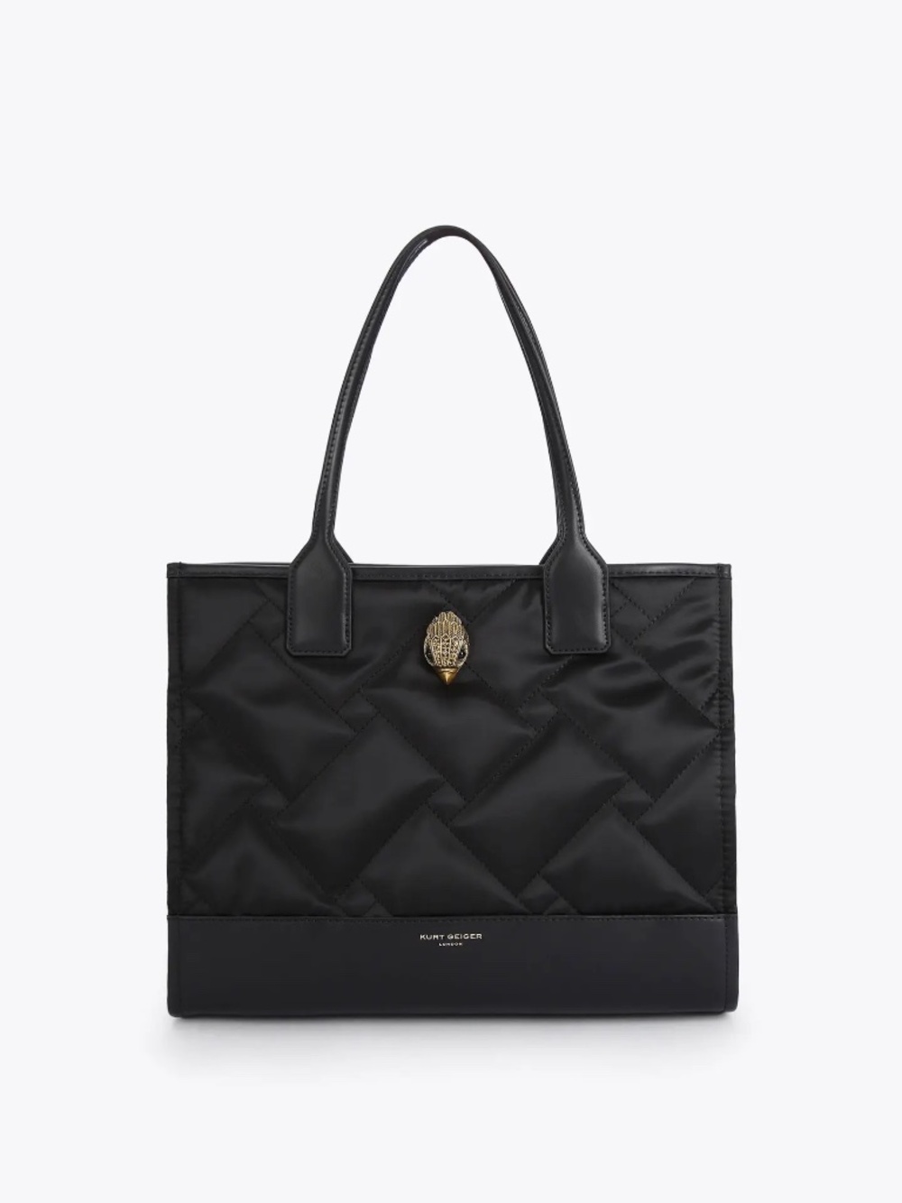 Kurt Geiger London Black Quilted Small Recycled Shopper Bag